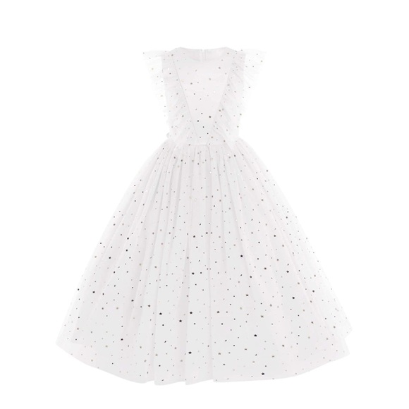 NWT White tulle dress with gold stars detail - Picture 3 of 12